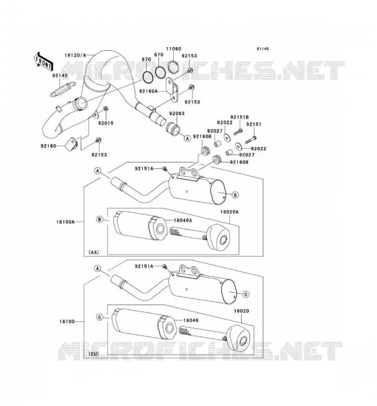 EXHAUST Kawasaki TOUT-TERRAIN 65 2008 KX65  KX65A8F