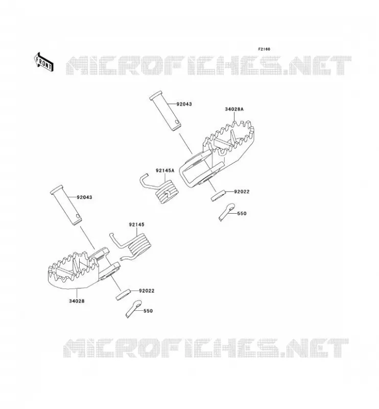 FOOTREST Kawasaki TOUT-TERRAIN 65 2008 KX65  KX65A8F