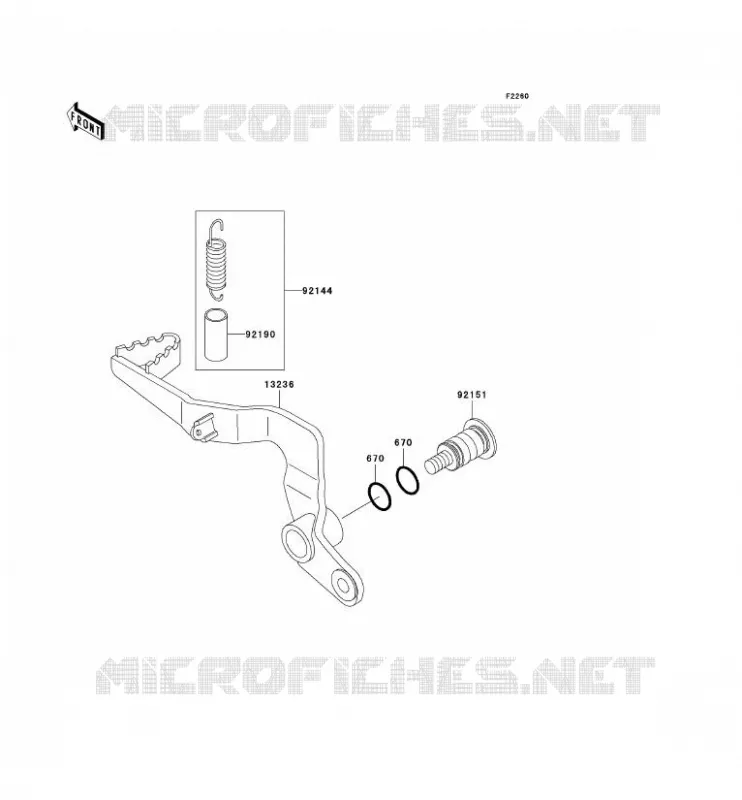 BRAKE PEDAL Kawasaki TOUT-TERRAIN 65 2008 KX65  KX65A8F