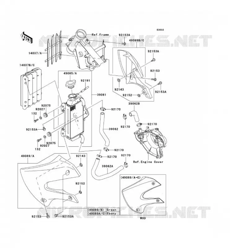 RADIATOR Kawasaki TOUT-TERRAIN 65 2008 KX65  KX65A8F