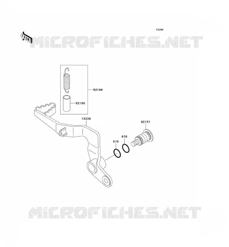 BRAKE PEDAL Kawasaki TOUT-TERRAIN 65 2009 KX65  KX65A9F