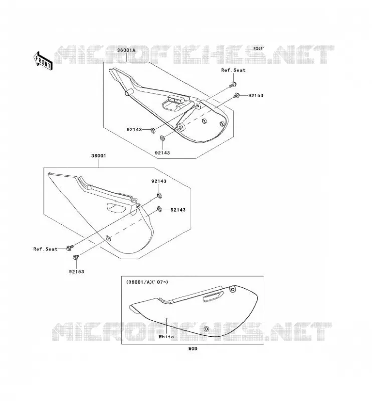 SIDE COWLING Kawasaki TOUT-TERRAIN 65 2009 KX65  KX65A9F