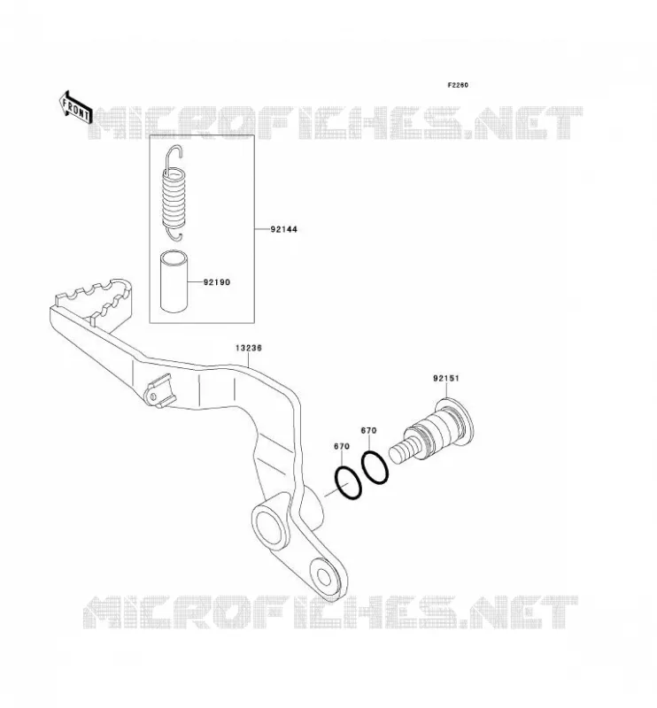BRAKE PEDAL Kawasaki TOUT-TERRAIN 65 2012 KX65  KX65ACF