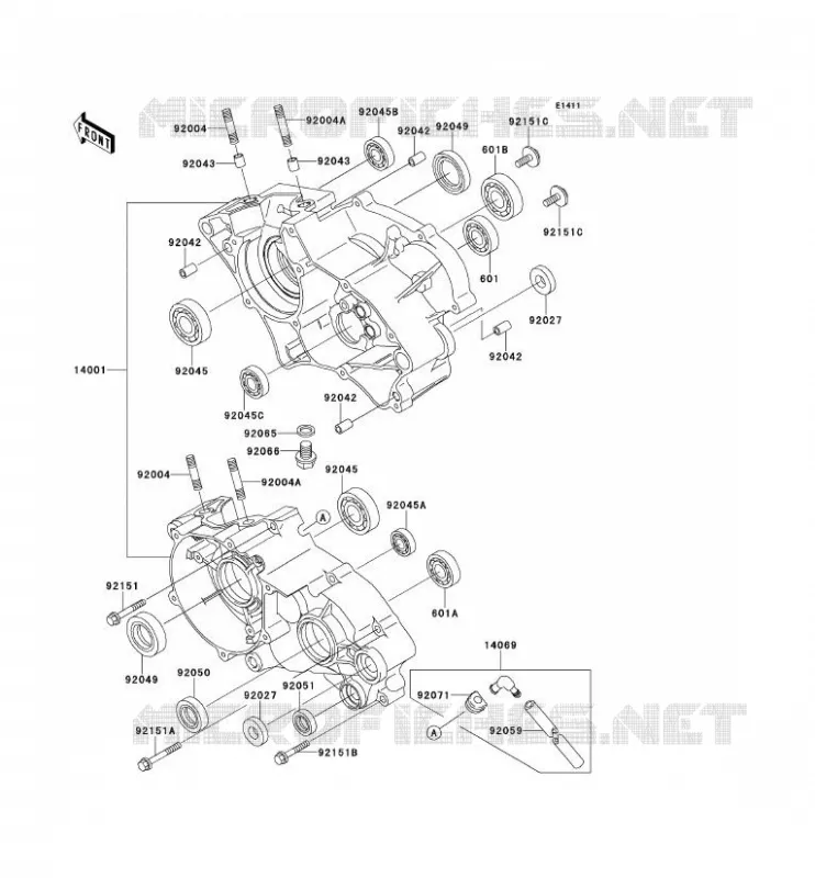 CRANKCASE(S) Kawasaki TOUT-TERRAIN 65 2012 KX65  KX65ACF