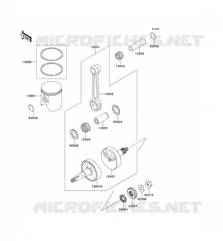 CRANKSHAFT - PISTON Kawasaki TOUT-TERRAIN 65 2012 KX65  KX65ACF
