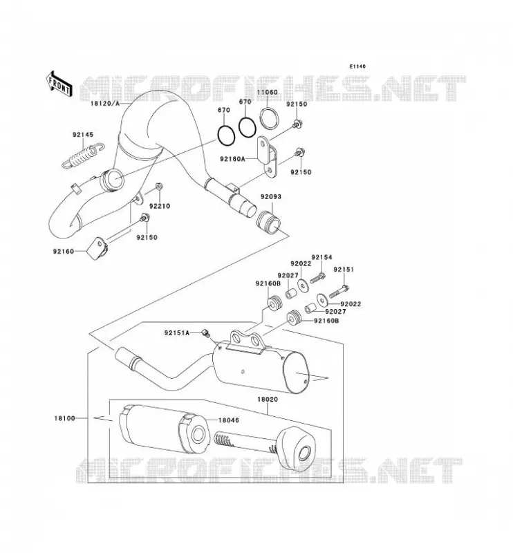 EXHAUST Kawasaki TOUT-TERRAIN 65 2012 KX65  KX65ACF