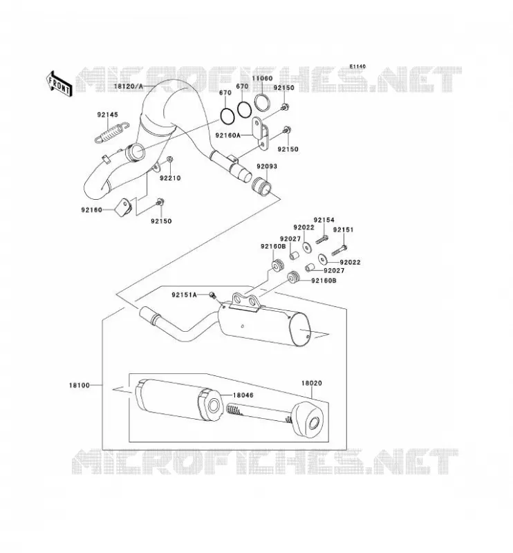 EXHAUST Kawasaki TOUT-TERRAIN 65 2013 KX65  KX65ADF
