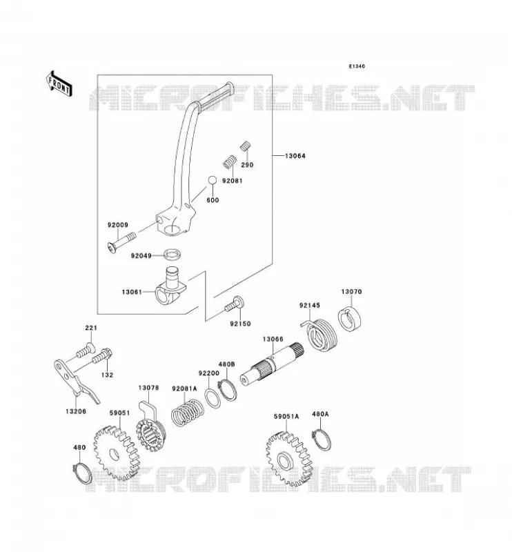 KICK STARTER Kawasaki TOUT-TERRAIN 65 2013 KX65  KX65ADF