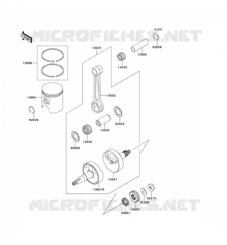 CRANKSHAFT - PISTON Kawasaki TOUT-TERRAIN 65 2014 KX65  KX65AEF