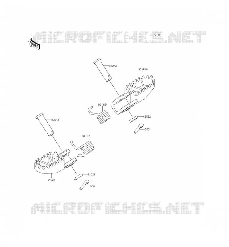 FOOTREST Kawasaki TOUT-TERRAIN 65 2015 KX65  KX65AFF
