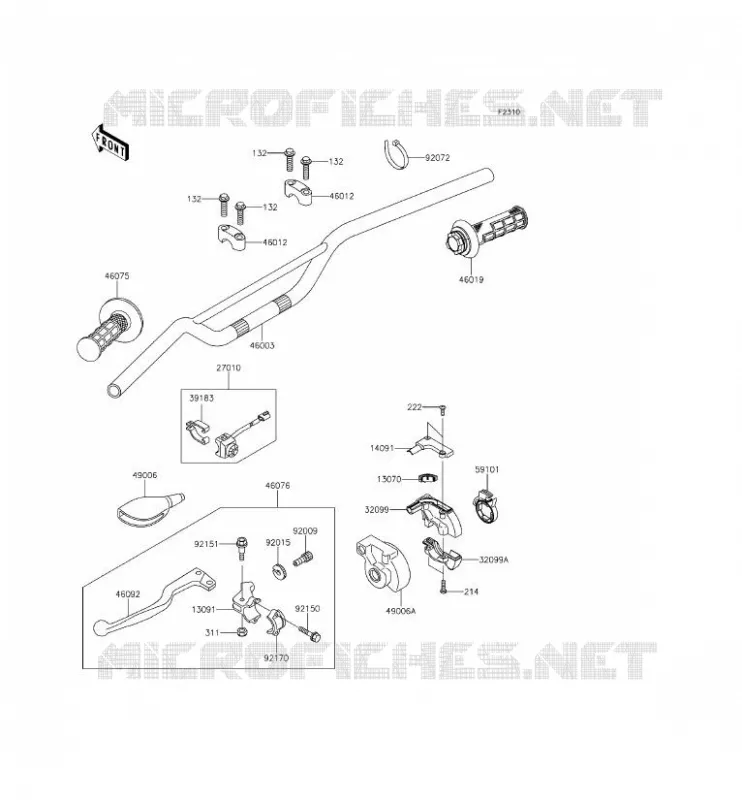 HANDLEBAR Kawasaki TOUT-TERRAIN 65 2015 KX65  KX65AFF