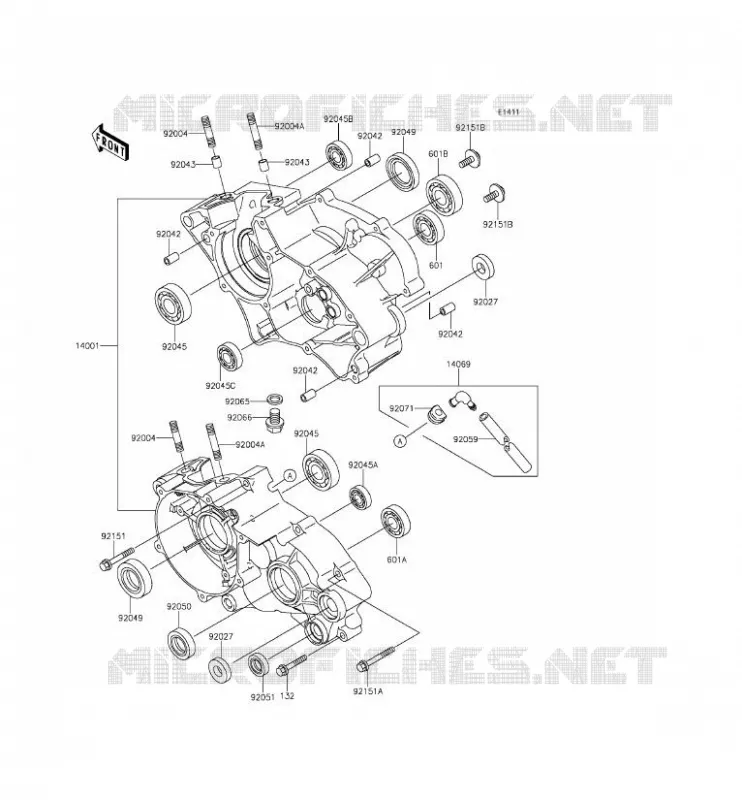 CRANKCASE(S) Kawasaki TOUT-TERRAIN 65 2016 KX65  KX65AGF