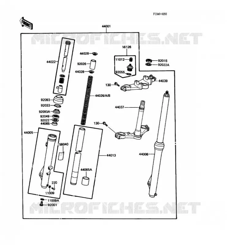FRONT FORK Kawasaki TOUT-TERRAIN 80 1988 KX80  KX80-L1