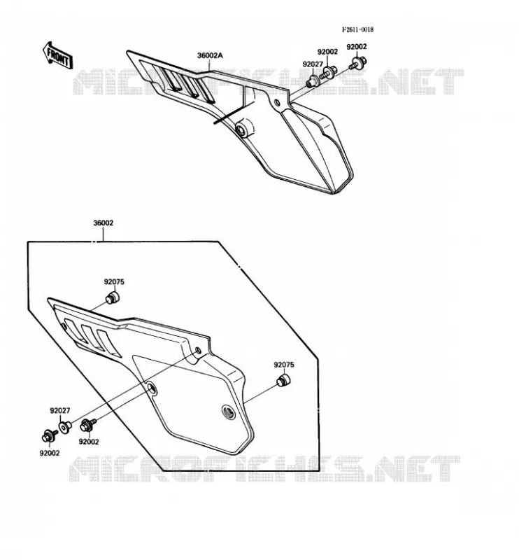 SIDE COWLING Kawasaki TOUT-TERRAIN 80 1988 KX80  KX80-L1