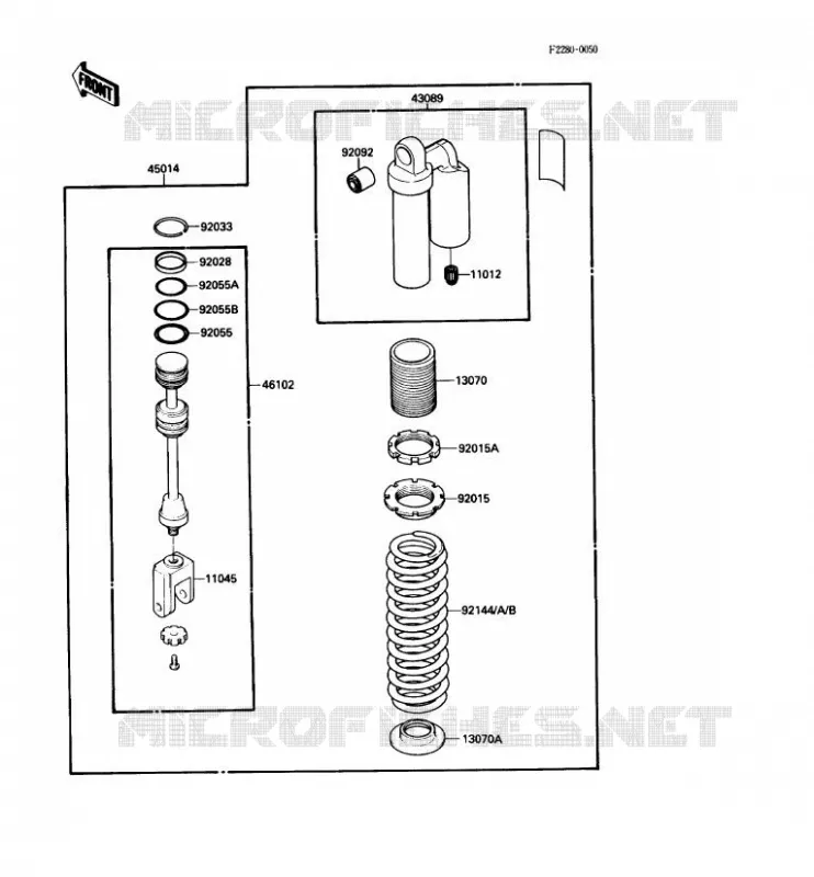 SUSPENSION - SHOCK ABSORBER Kawasaki TOUT-TERRAIN 80 1988 KX80  KX80-L1