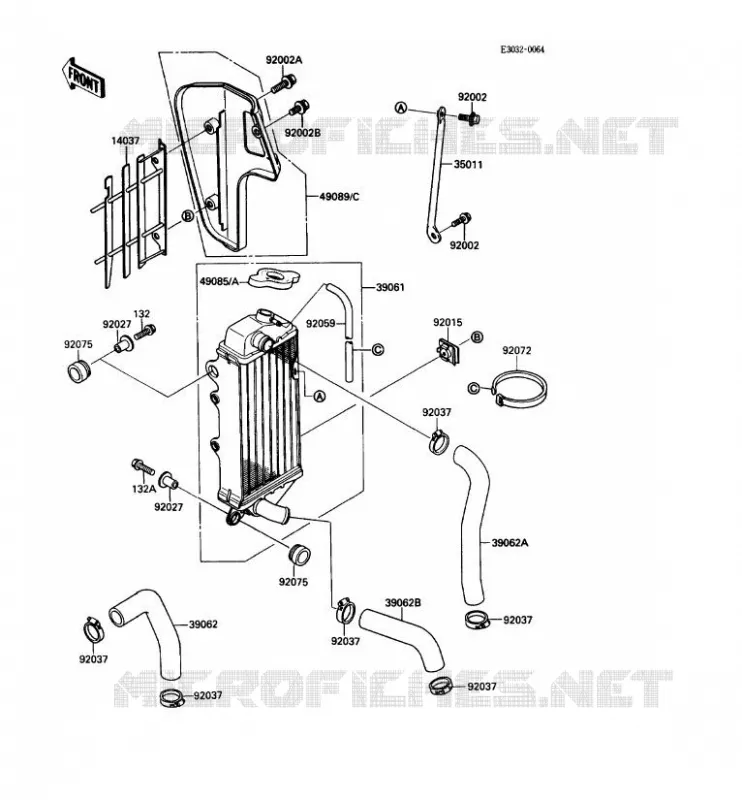 RADIATOR Kawasaki TOUT-TERRAIN 80 1990 KX80  KX80-L3