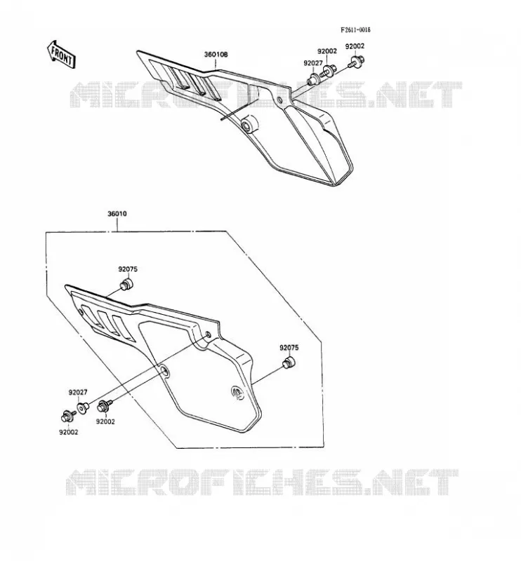 SIDE COWLING Kawasaki TOUT-TERRAIN 80 1990 KX80  KX80-L3