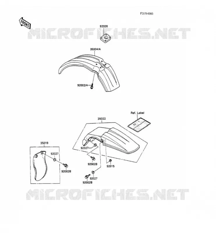 FENDER Kawasaki TOUT-TERRAIN 80 1990 KX80  KX80-M3