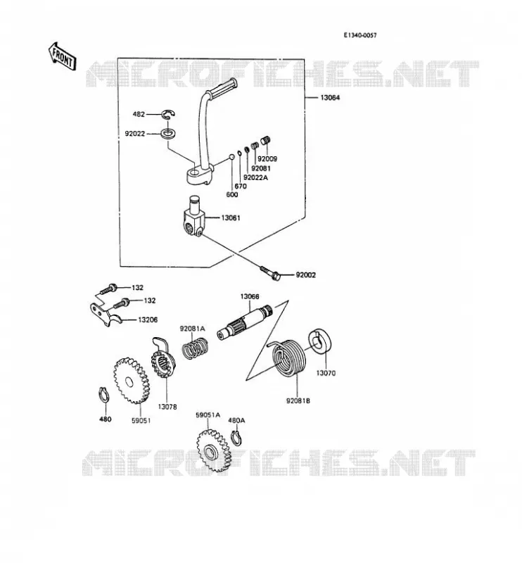KICK STARTER Kawasaki TOUT-TERRAIN 80 1990 KX80  KX80-M3