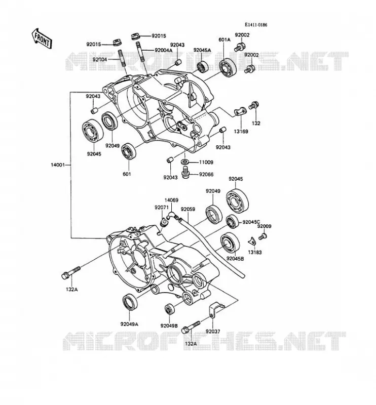 CRANKCASE(S) Kawasaki TOUT-TERRAIN 80 1990 KX80  KX80-M3