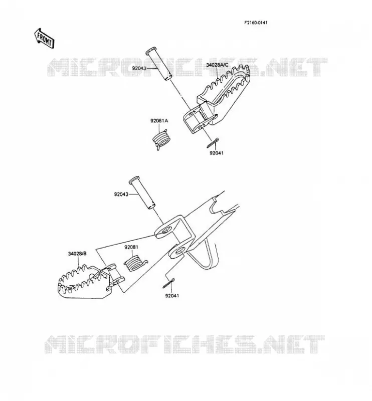 FOOTREST Kawasaki TOUT-TERRAIN 80 1990 KX80  KX80-P3
