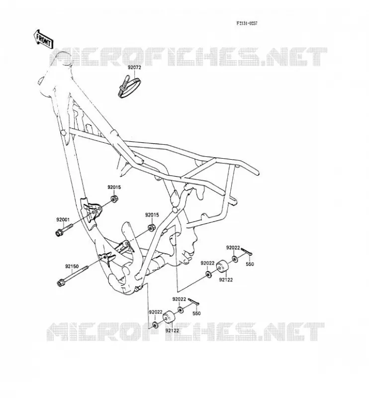 FRAME PARTS (COUVERTURE) Kawasaki TOUT-TERRAIN 80 1990 KX80  KX80-P3
