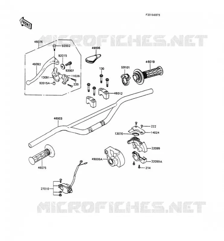 HANDLEBAR Kawasaki TOUT-TERRAIN 80 1990 KX80  KX80-P3