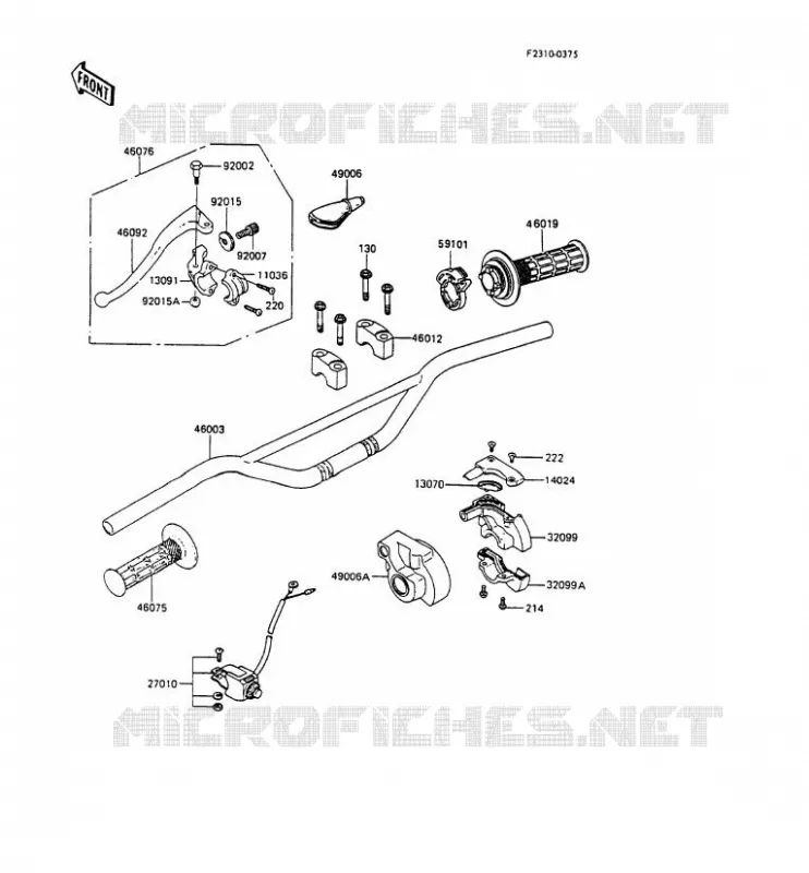 HANDLEBAR Kawasaki TOUT-TERRAIN 80 1990 KX80  KX80-P3