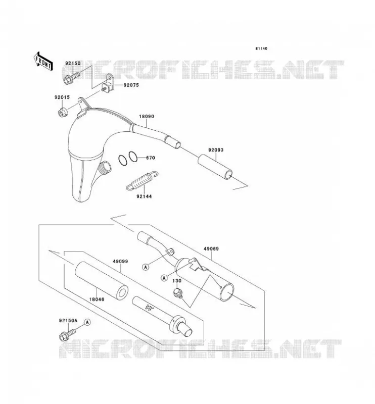 EXHAUST Kawasaki TOUT-TERRAIN 80 1991 KX80  KX80-R1