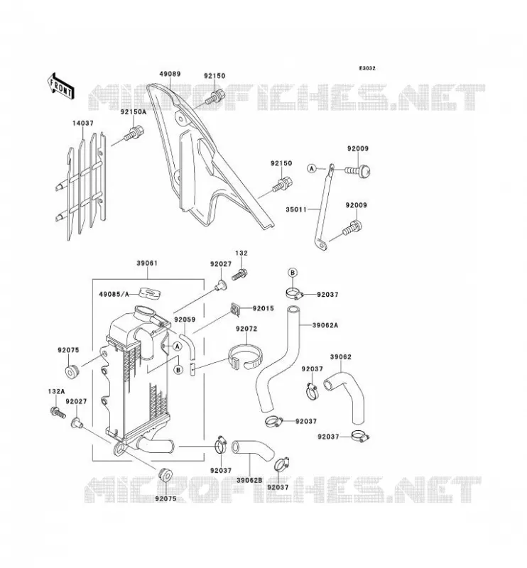 RADIATOR Kawasaki TOUT-TERRAIN 80 1991 KX80  KX80-R1