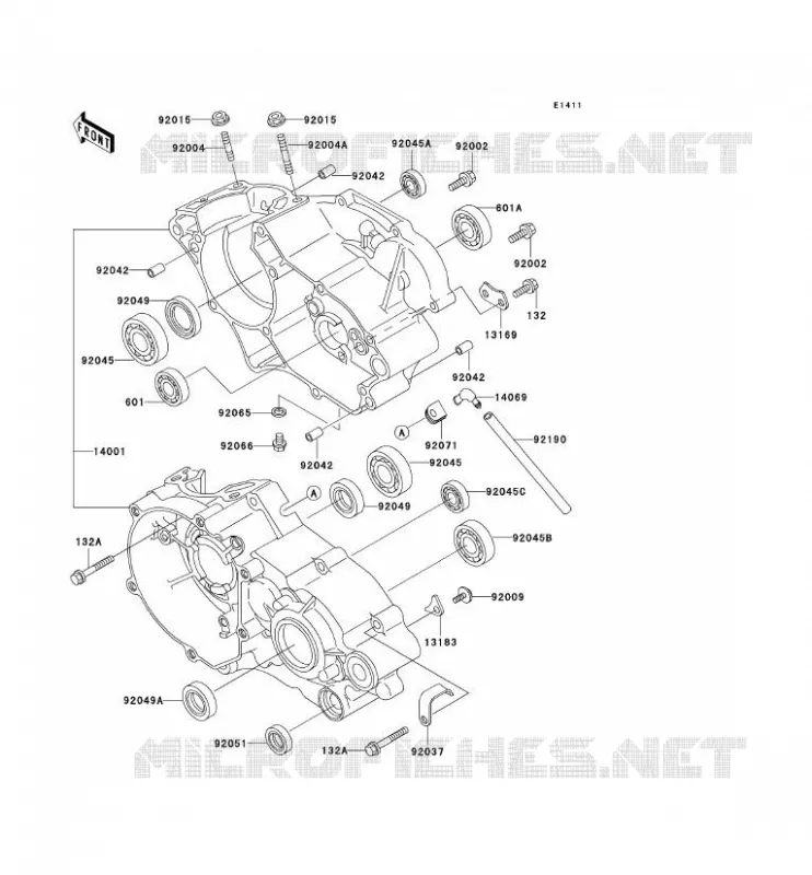CRANKCASE(S) Kawasaki TOUT-TERRAIN 80 1992 KX80  KX80-R2