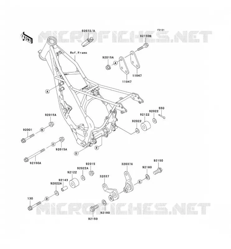 FRAME PARTS Kawasaki TOUT-TERRAIN 80 1992 KX80  KX80-R2