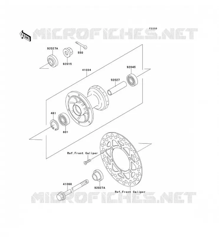 FRONT HUB Kawasaki TOUT-TERRAIN 80 1993 KX80  KX80-R3