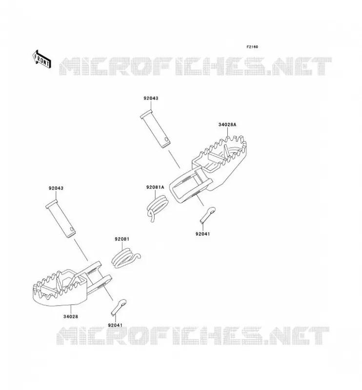 FOOTREST Kawasaki TOUT-TERRAIN 80 1993 KX80  KX80-R3
