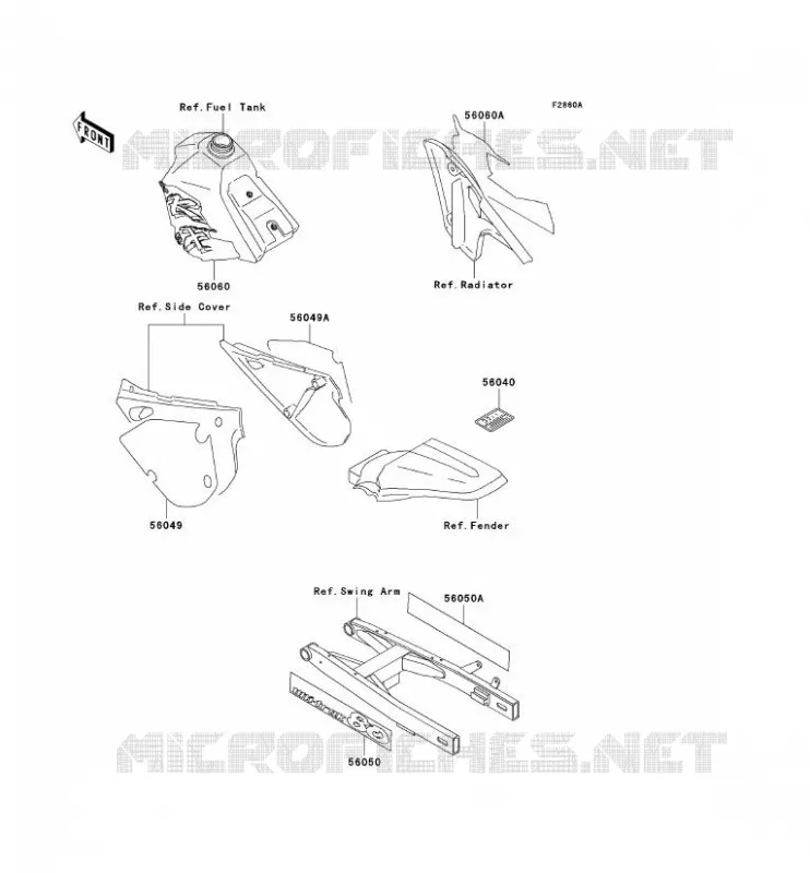 LABELS Kawasaki TOUT-TERRAIN 80 1993 KX80  KX80-R3
