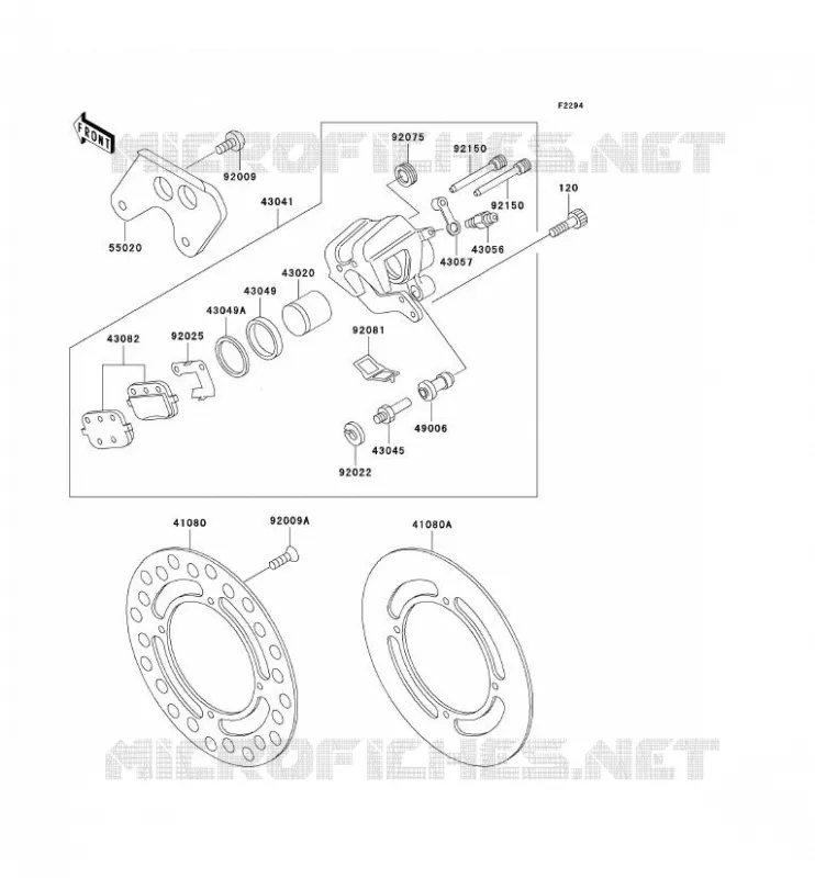 REAR BRAKE CALIPER Kawasaki TOUT-TERRAIN 80 1993 KX80  KX80-R3