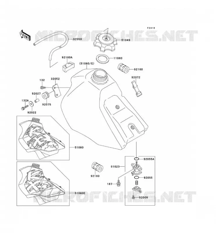 FUEL TANK Kawasaki TOUT-TERRAIN 80 1994 KX125  KX80-R4