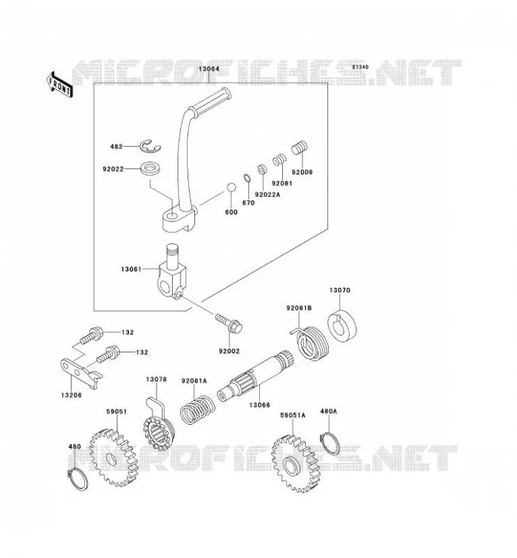 KICK STARTER Kawasaki TOUT-TERRAIN 80 1994 KX125  KX80-R4