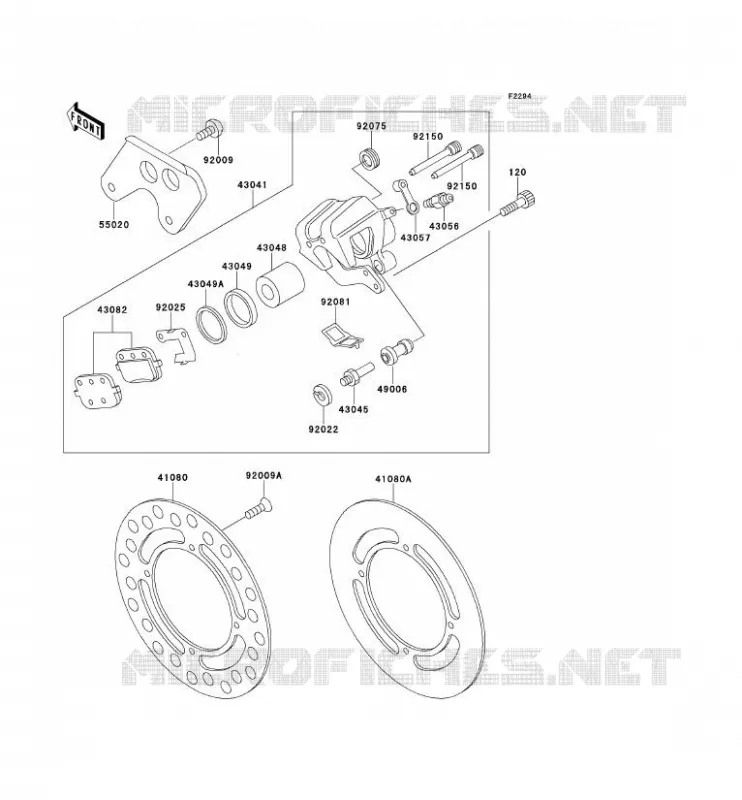 REAR BRAKE Kawasaki TOUT-TERRAIN 80 1994 KX125  KX80-R4