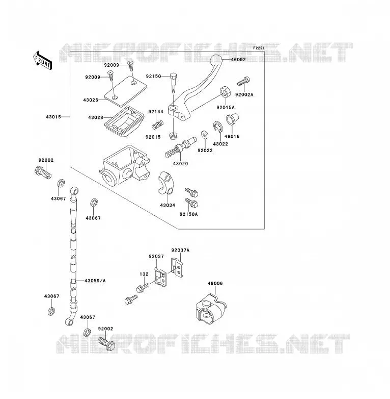 FRONT MASTER CYLINDER Kawasaki TOUT-TERRAIN 80 1996 KX80  KX80-R6