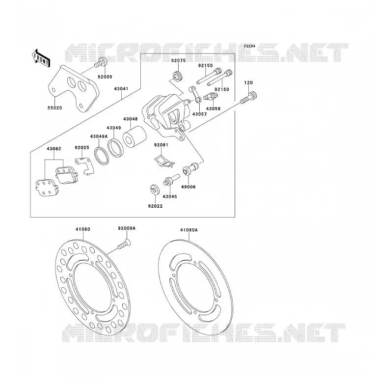 REAR BRAKE Kawasaki TOUT-TERRAIN 80 1997 KX80  KX80-R7