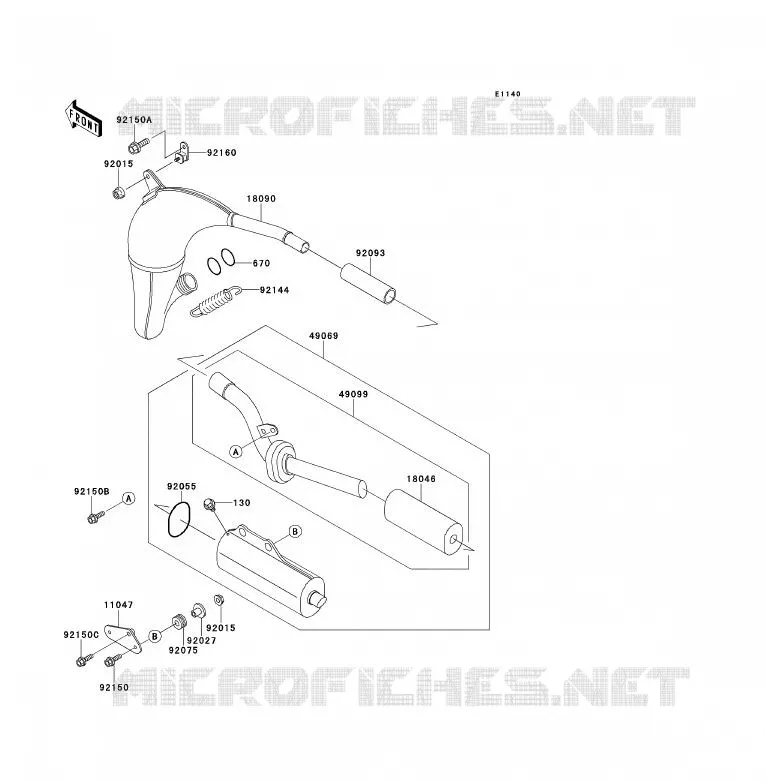 EXHAUST Kawasaki TOUT-TERRAIN 80 1992 KX80  KX80-S2