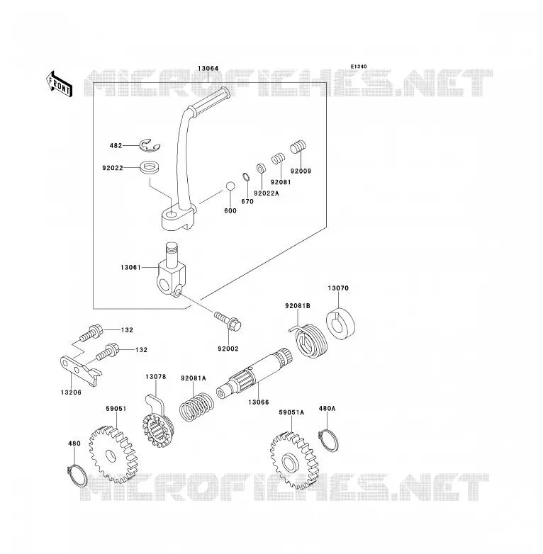 KICK STARTER Kawasaki TOUT-TERRAIN 80 1992 KX80  KX80-S2
