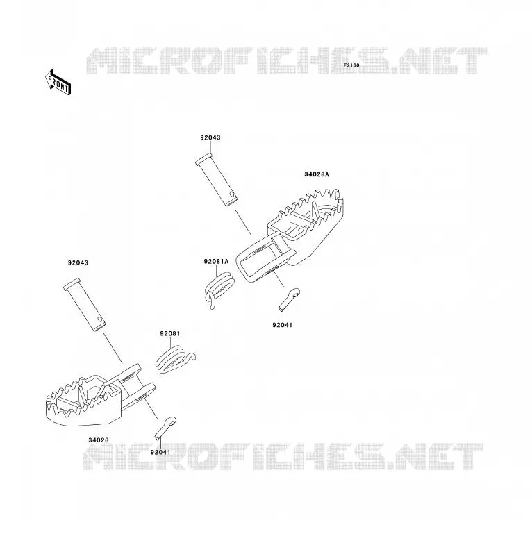 FOOTREST Kawasaki TOUT-TERRAIN 80 1993 KX80  KX80-S3
