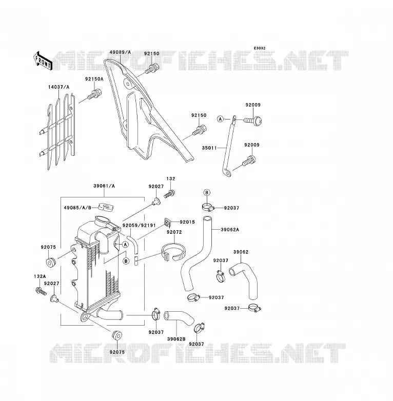 RADIATOR Kawasaki TOUT-TERRAIN 80 1996 KX80  KX80-S6