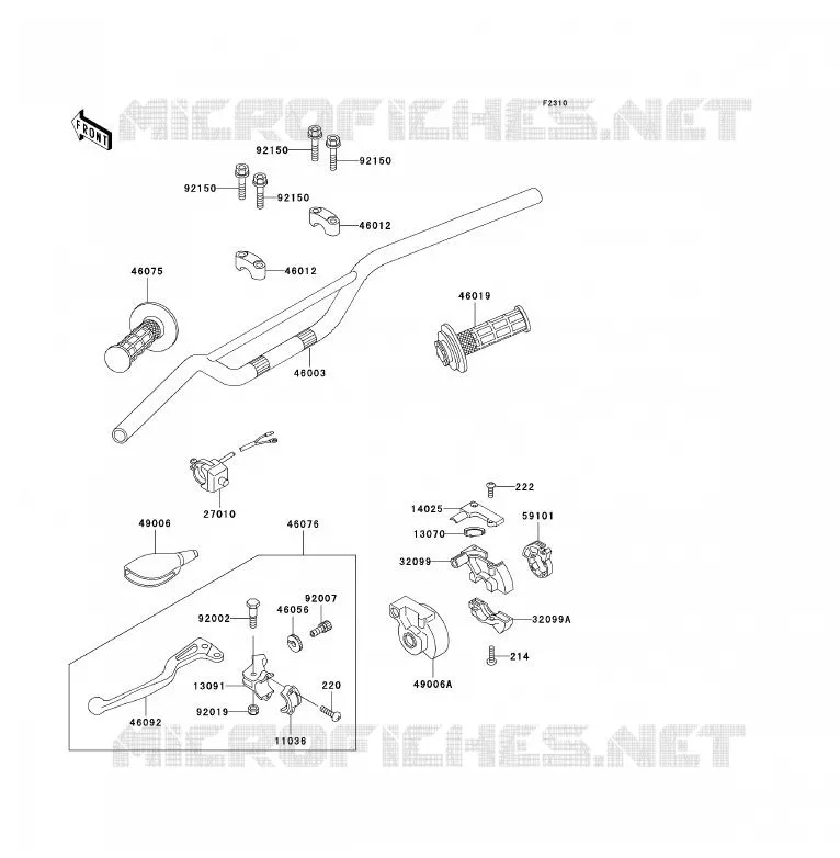 HANDLEBAR Kawasaki TOUT-TERRAIN 80 1993 KX80  KX80-T3
