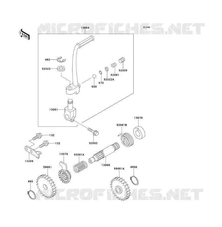 KICK STARTER Kawasaki TOUT-TERRAIN 80 1993 KX80  KX80-T3