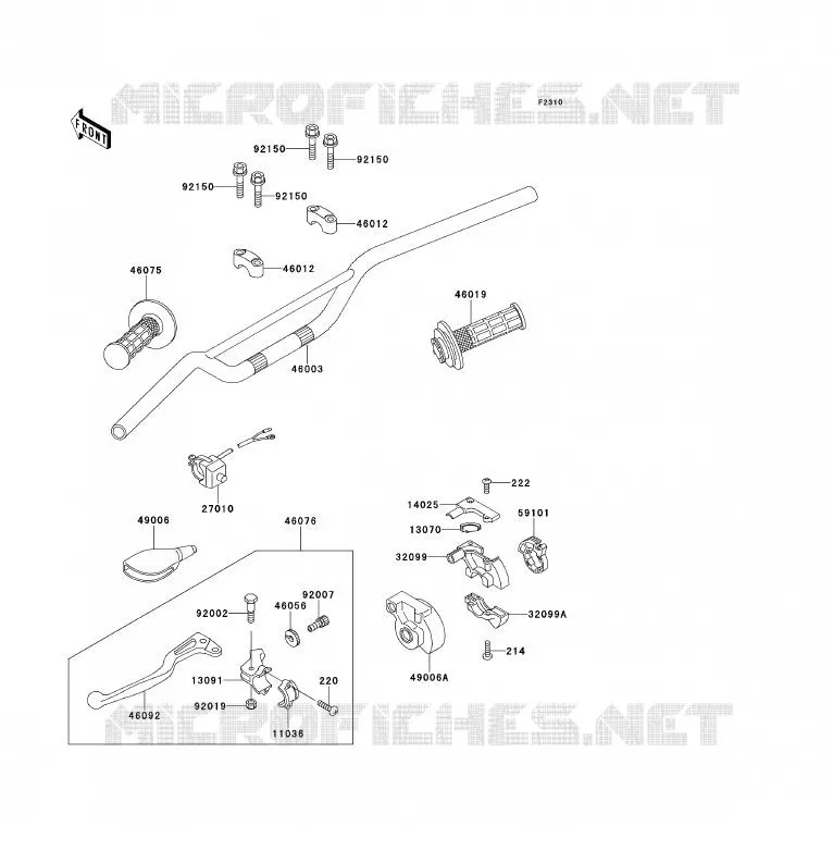 HANDLEBAR Kawasaki TOUT-TERRAIN 80 1994 KX80  KX80-T4