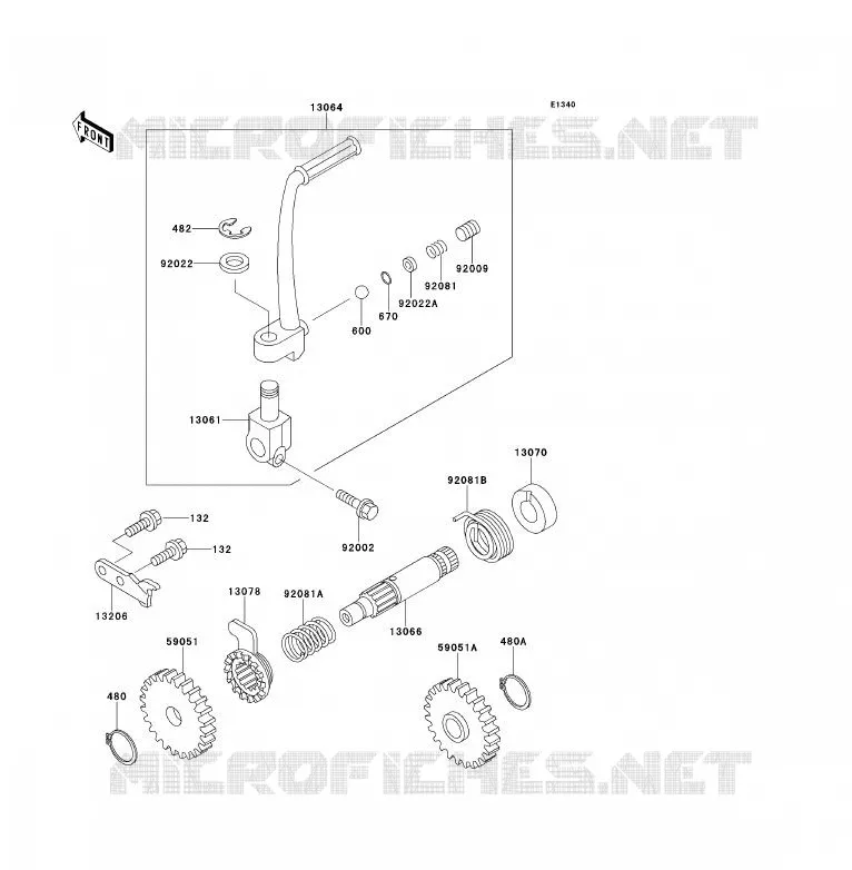 KICK STARTER Kawasaki TOUT-TERRAIN 80 1996 KX80  KX80-T6