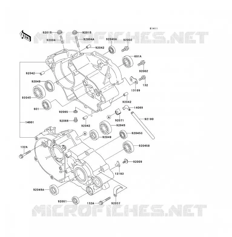 CRANKCASE(S) Kawasaki TOUT-TERRAIN 80 1992 KX80  KX80-V2